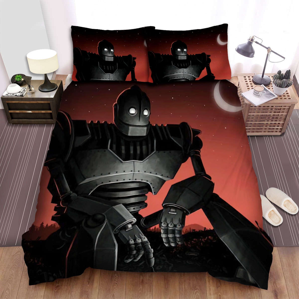 The Iron Giant (1999) Make Friend Movie Poster Bed Sheets Spread Duvet Cover Bedding Set - Unique Anime Apparel for Fans