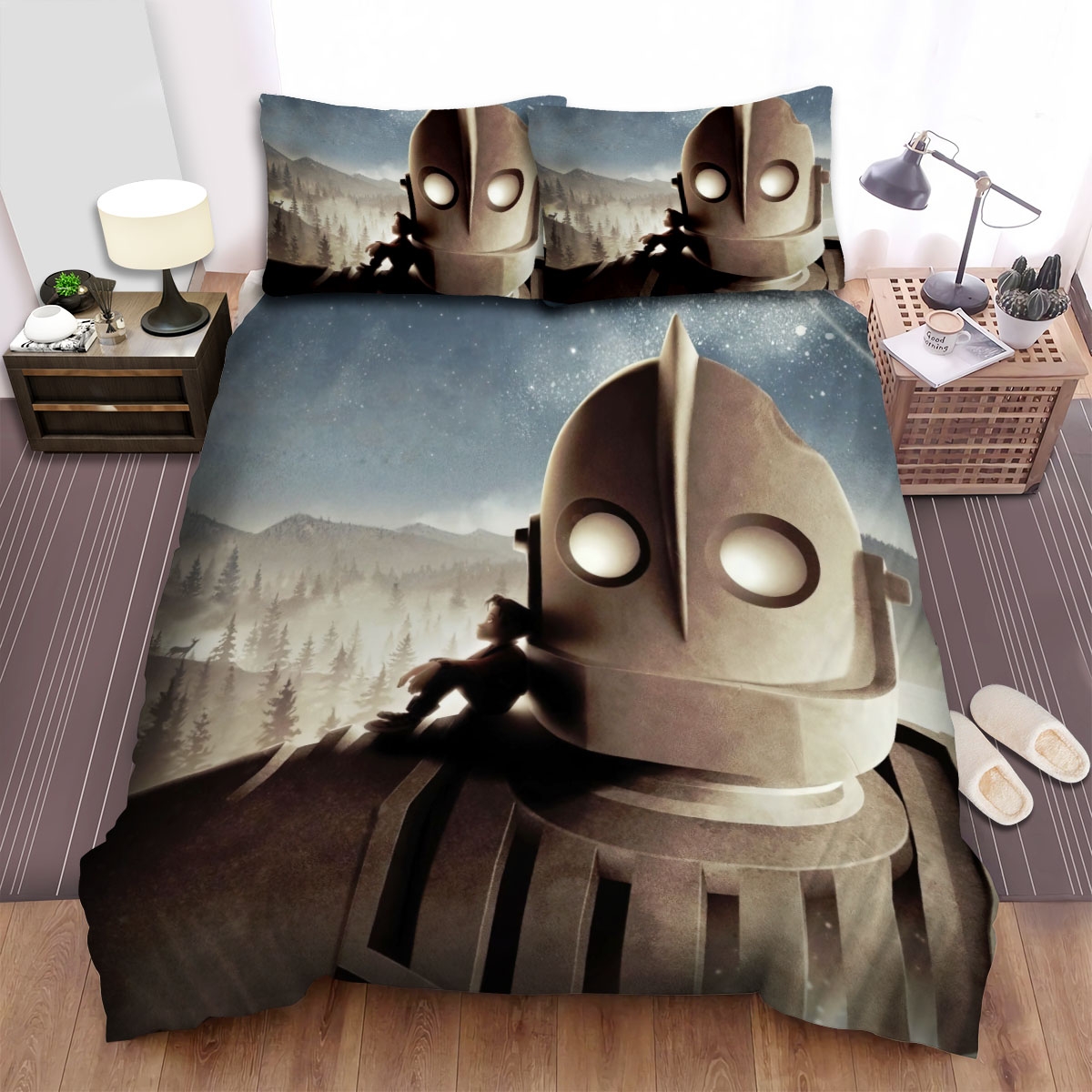 The Iron Giant (1999) Meteor Movie Poster Bed Sheets Spread Duvet Cover Bedding Set - Unique Anime Apparel for Fans