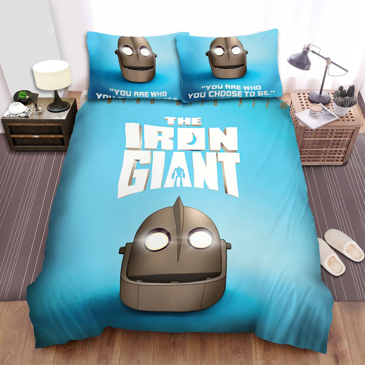 The Iron Giant (1999) You Are Who You Choose To Be Movie Poster Bed Sheets Spread Duvet Cover Bedding Set - Unique Anime Apparel for Fans