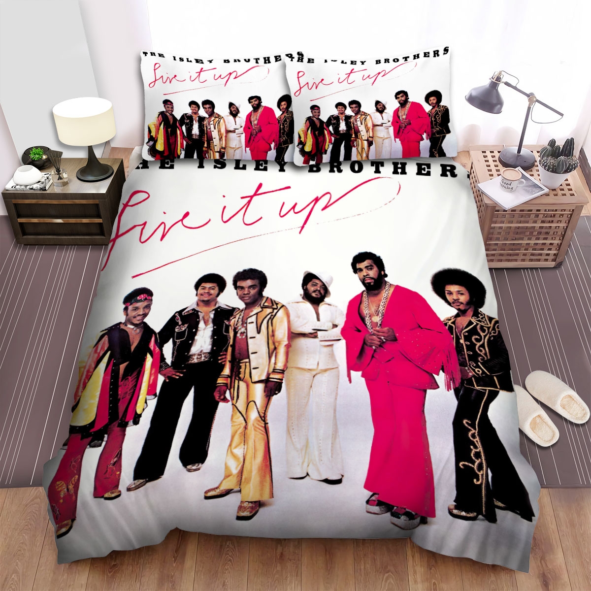 The Isley Brothers Band Album Live It Up Bed Sheets Spread Duvet Cover Bedding Set - Unique Anime Apparel for Fans