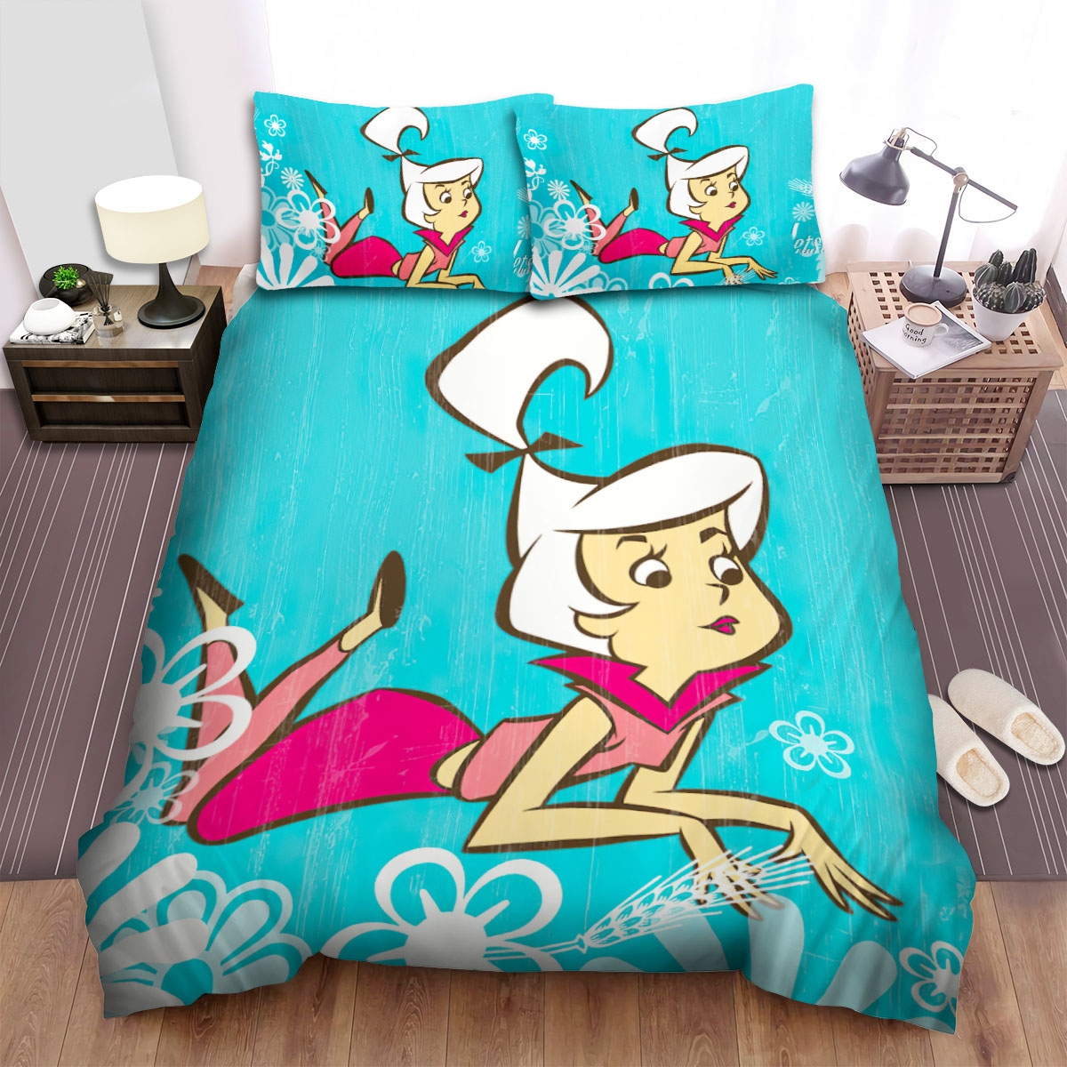 The Jetsons Jane Digital Artwork Bed Sheets Spread Duvet Cover Bedding Set - Unique Anime Apparel for Fans