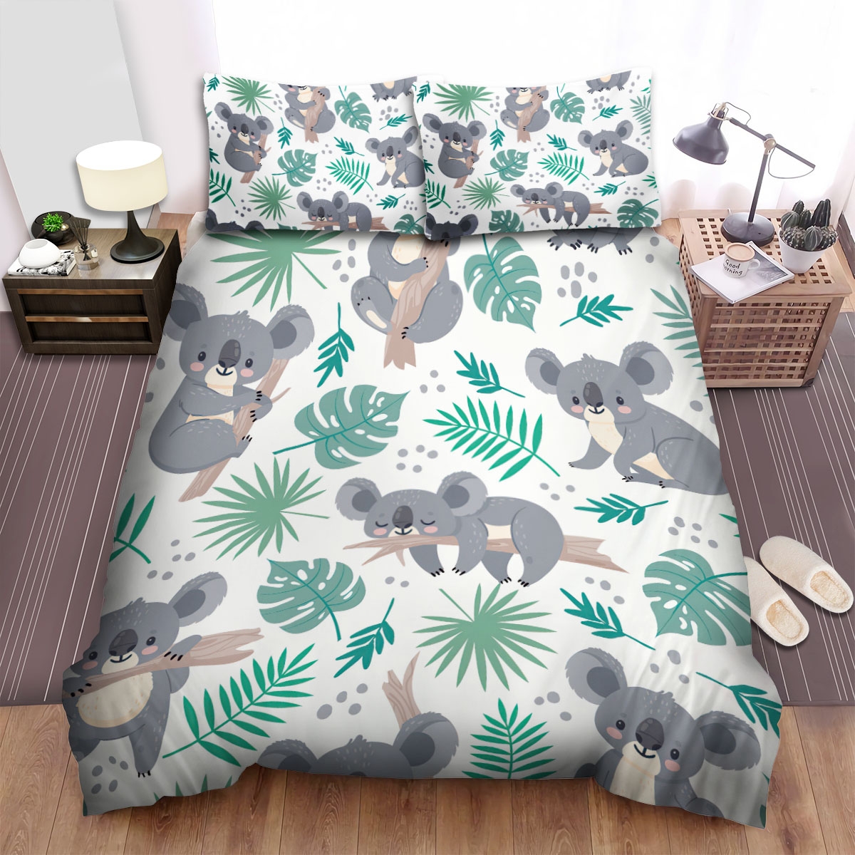 The Koala On A Tree Seamless Bed Sheets Spread Duvet Cover Bedding Set - Unique Anime Apparel for Fans