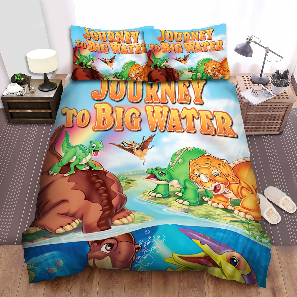 The Land Before Time (1988) Movie Journey To Big Water Bed Sheets Spread Duvet Cover Bedding Set - Unique Anime Apparel for Fans