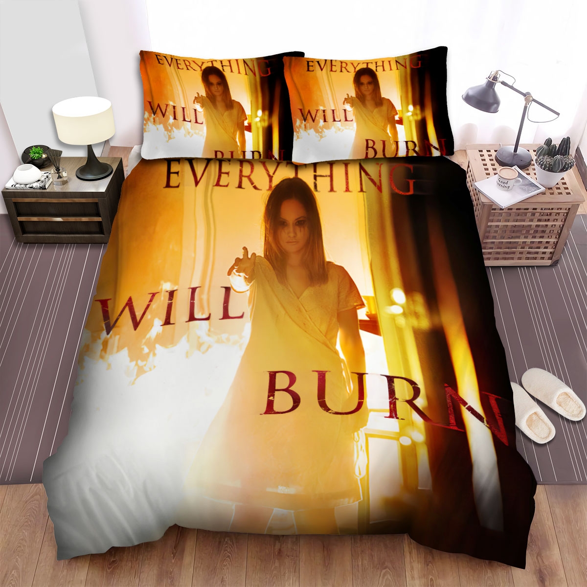The Lazarus Effect Fire Bed Sheets Spread Duvet Cover Bedding Set - Unique Anime Apparel for Fans