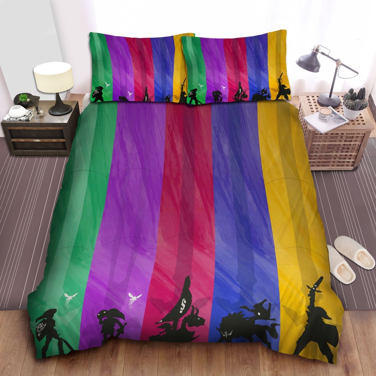 The Legend Of Zelda Majora's Mask Games Characters Split Art Bed Sheets Spread Comforter Duvet Cover Bedding Set - Unique Anime Apparel for Fans