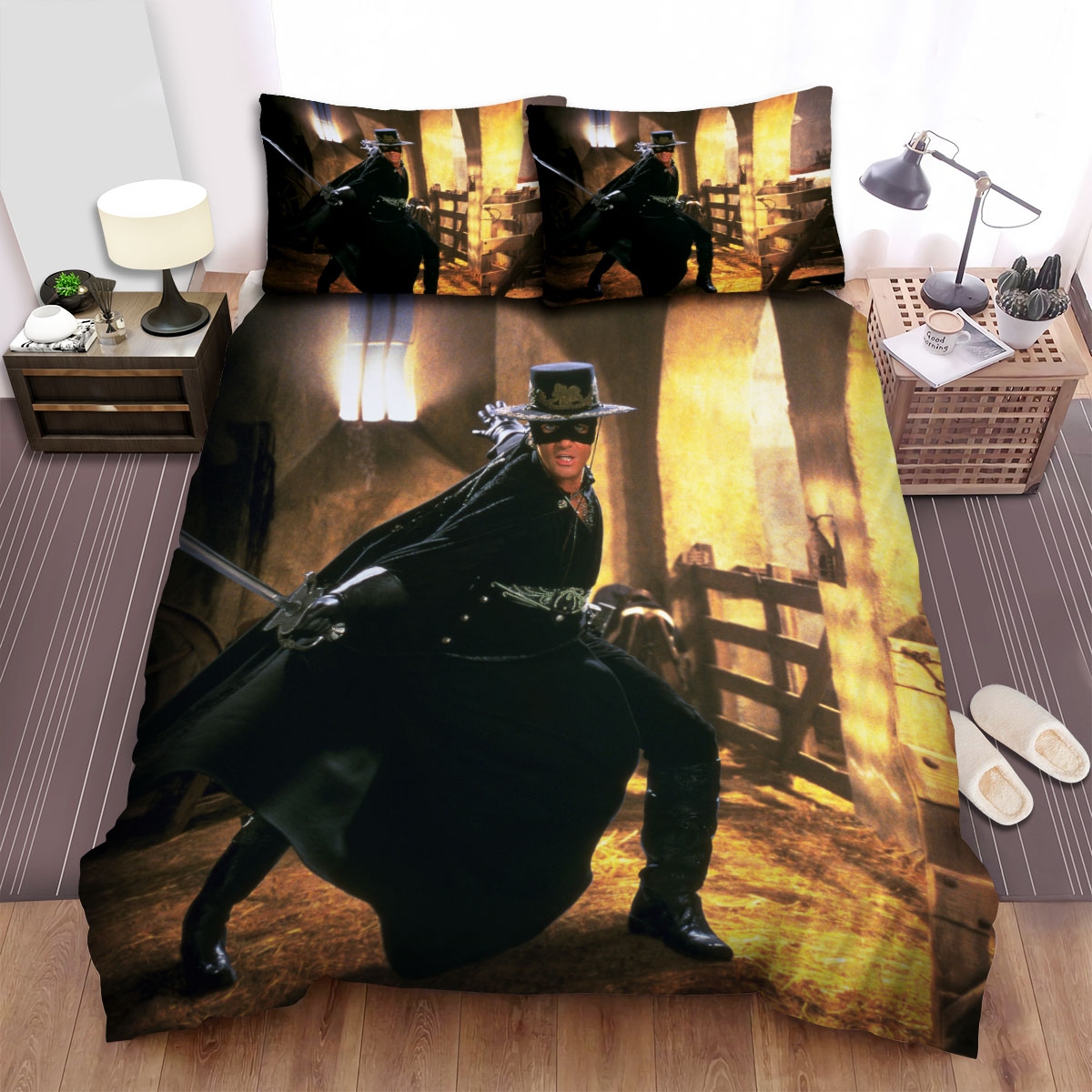 The Legend Of Zorro (2005) Movie Cowboy Hat Photo Bed Sheets Spread Duvet Cover Bedding Set - Unique Anime Apparel for Fans