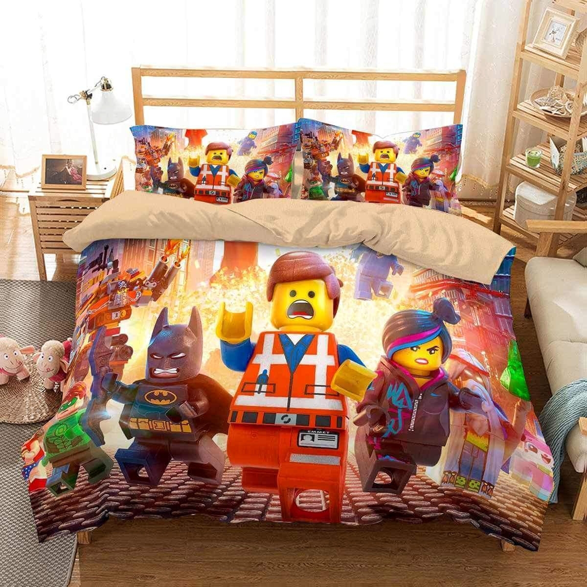 The Lego Movie Heroes Duvet Cover Bedding Set - Unique Anime Apparel for Fans