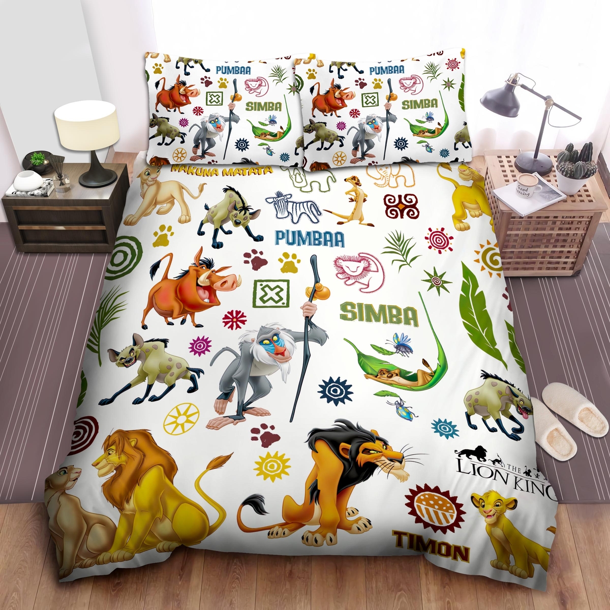 The Lion King Funny Pattern Bed Sheets Spread Comforter Duvet Cover Bedding Set - Unique Anime Apparel for Fans