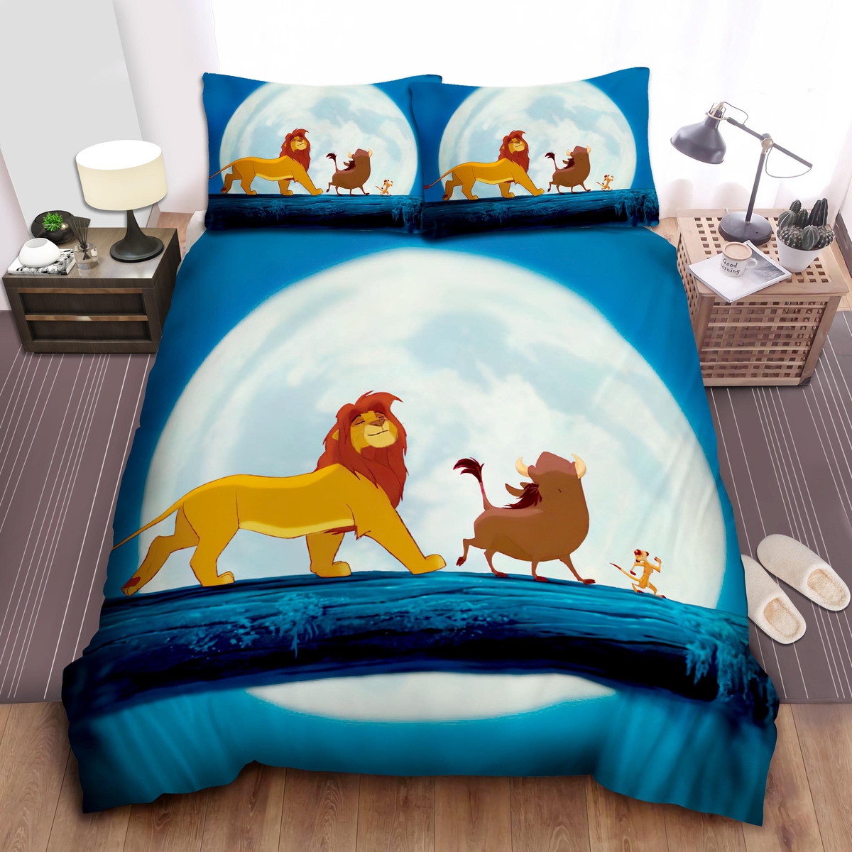 The Lion King Simba Timon And Pumbaa Bed Sheets Spread Duvet Cover Bedding Set - Unique Anime Apparel for Fans