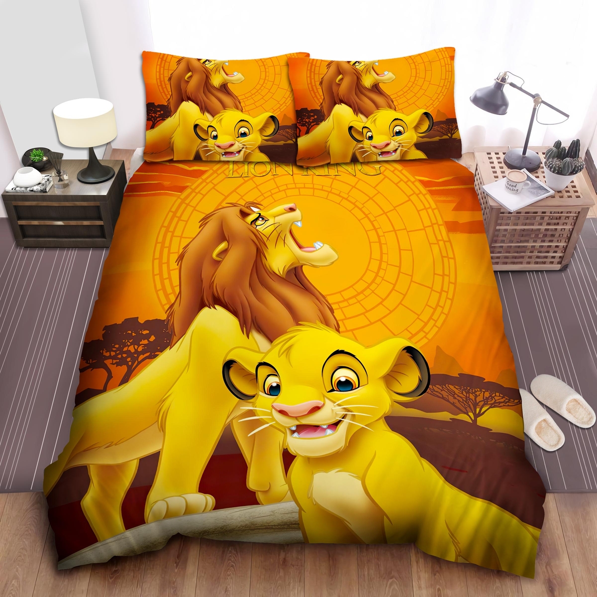 The Lion King Young Simba & Adult Simba Bed Sheets Spread Comforter Duvet Cover Bedding Set - Unique Anime Apparel for Fans
