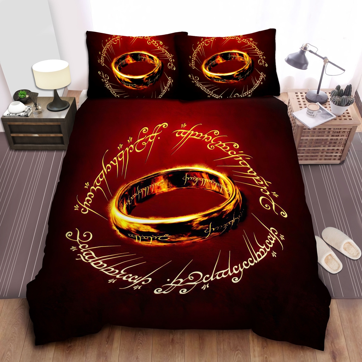 The Lord Of The Ring Delightful Ring Bed Sheets Spread Duvet Cover Bedding Set - Unique Anime Apparel for Fans