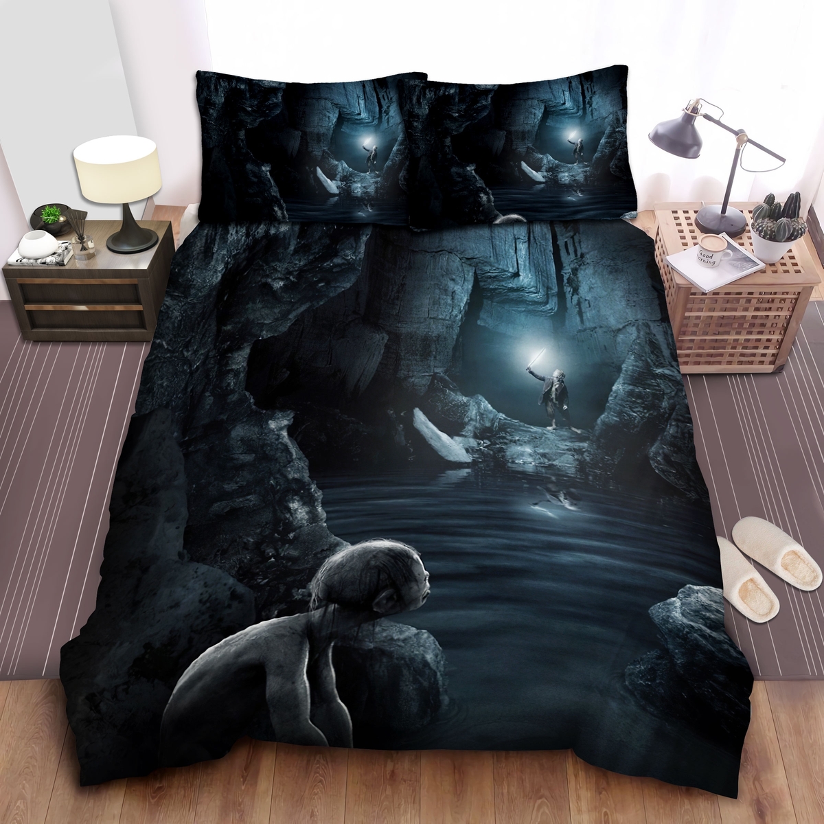 The Lord Of The Ring Meeting Gollum Bed Sheets Spread Duvet Cover Bedding Set - Unique Anime Apparel for Fans