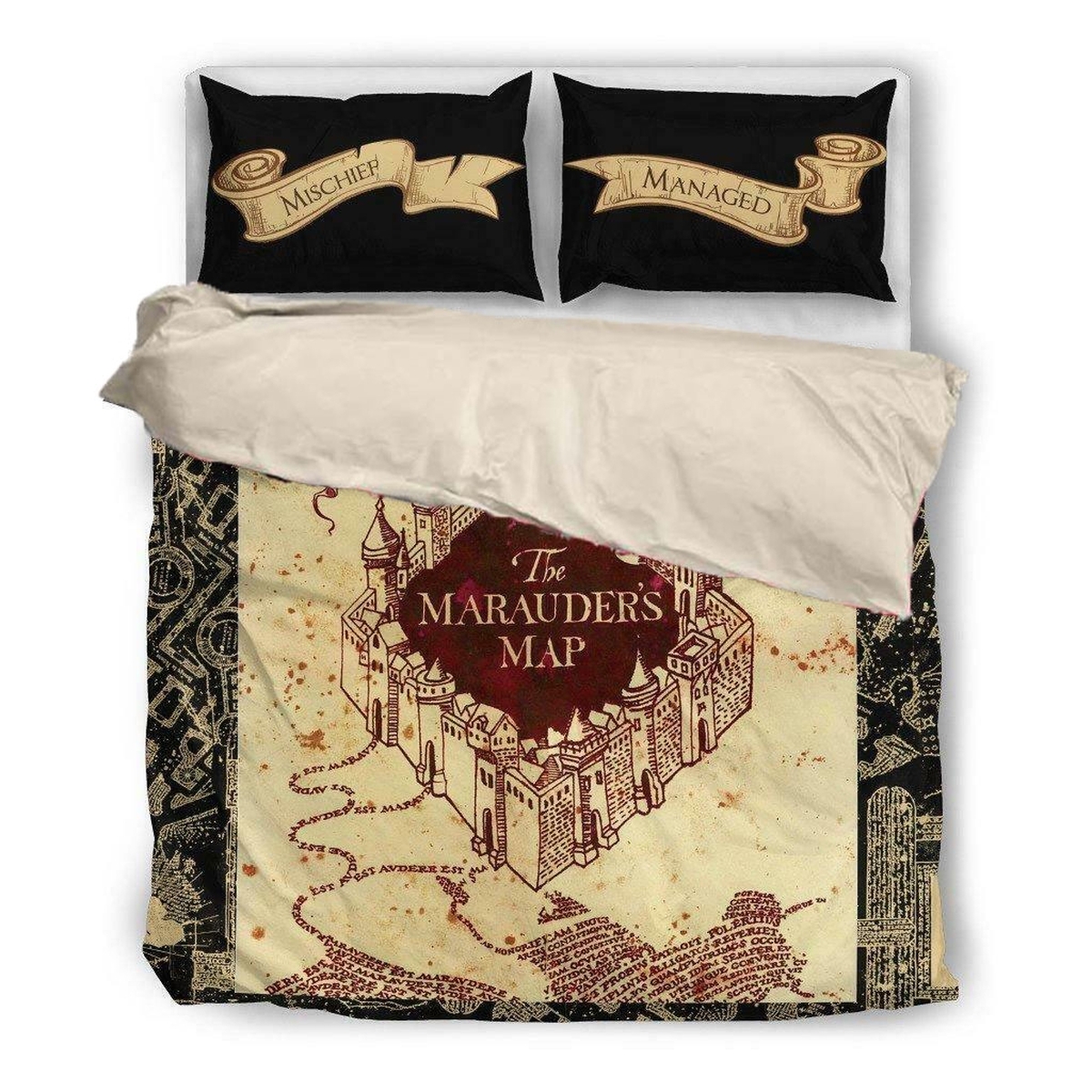 The Marauder's Map Duvet Cover Bedding Set - Unique Anime Apparel for Fans
