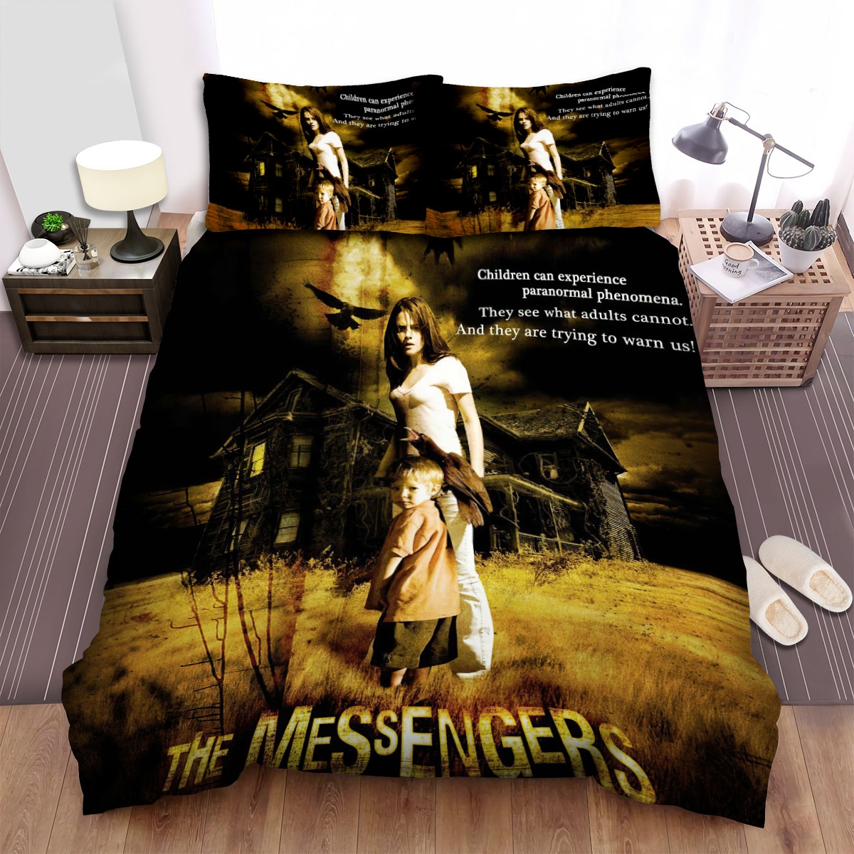 The Messengers Children Can Experience Paranormal Phenomena They See What Adults Can Not And They Are Trying To Warn Us Movie Poster Bed Sheets Spread Duvet Cover Bedding Set - Unique Anime Apparel for Fans