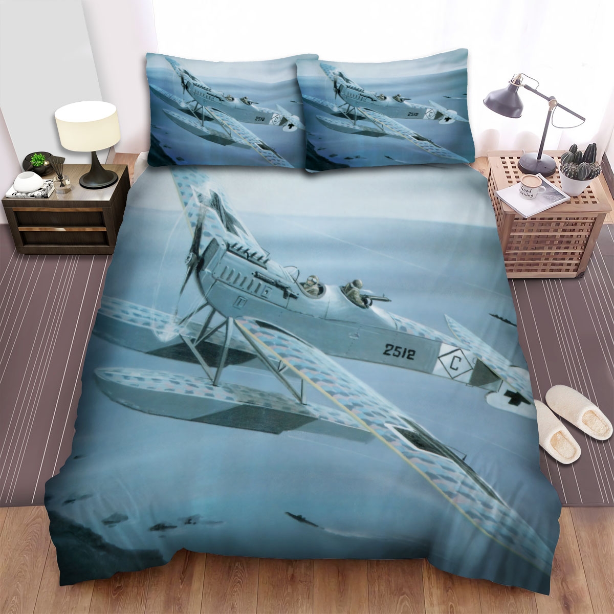 The Military Weapon Ww1- German Empire Plane Hansa-Brandenburg W.29 Bed Sheets Spread Duvet Cover Bedding Set - Unique Anime Apparel for Fans