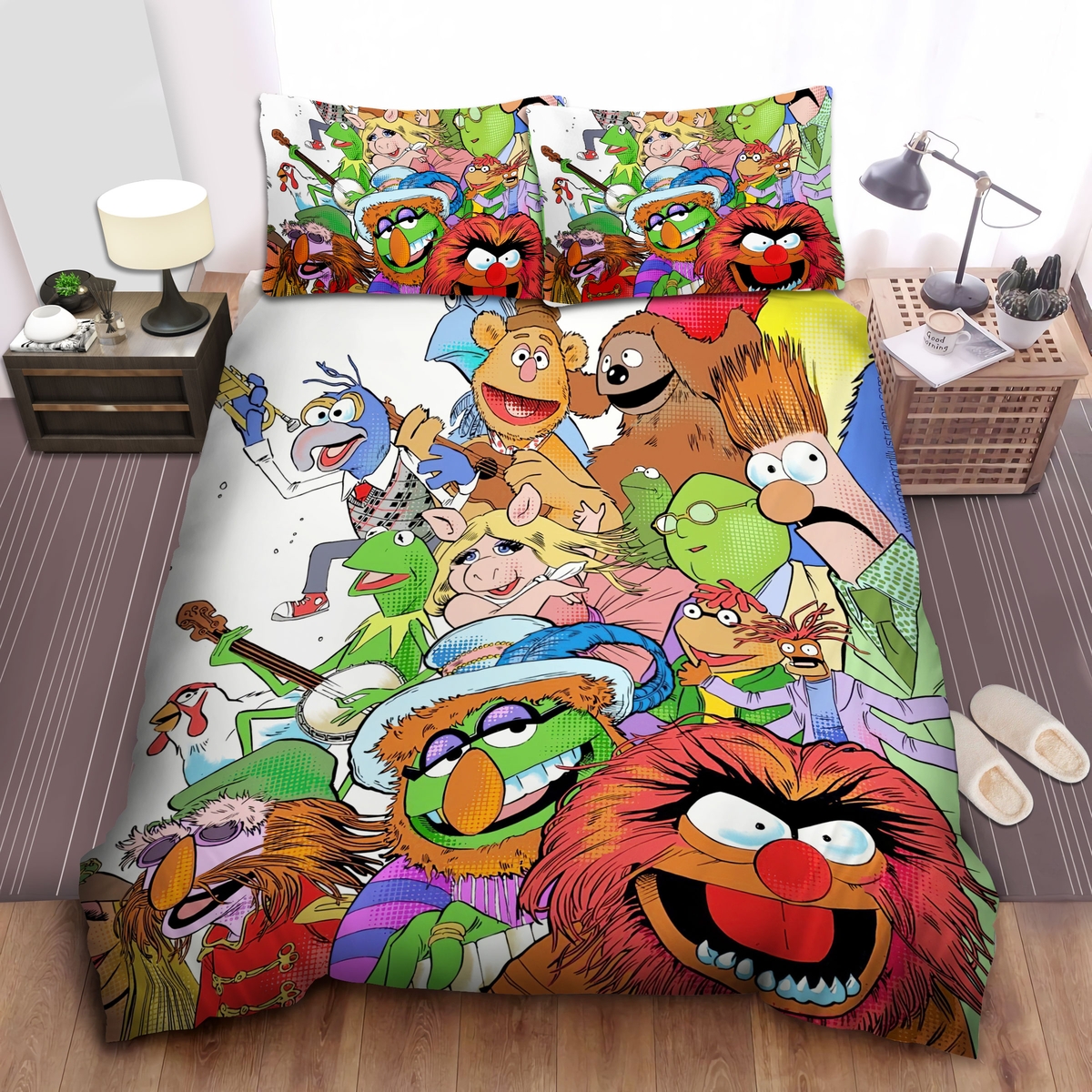 The Muppets Movie Characters Drawing Bed Sheets Spread Duvet Cover Bedding Set - Unique Anime Apparel for Fans