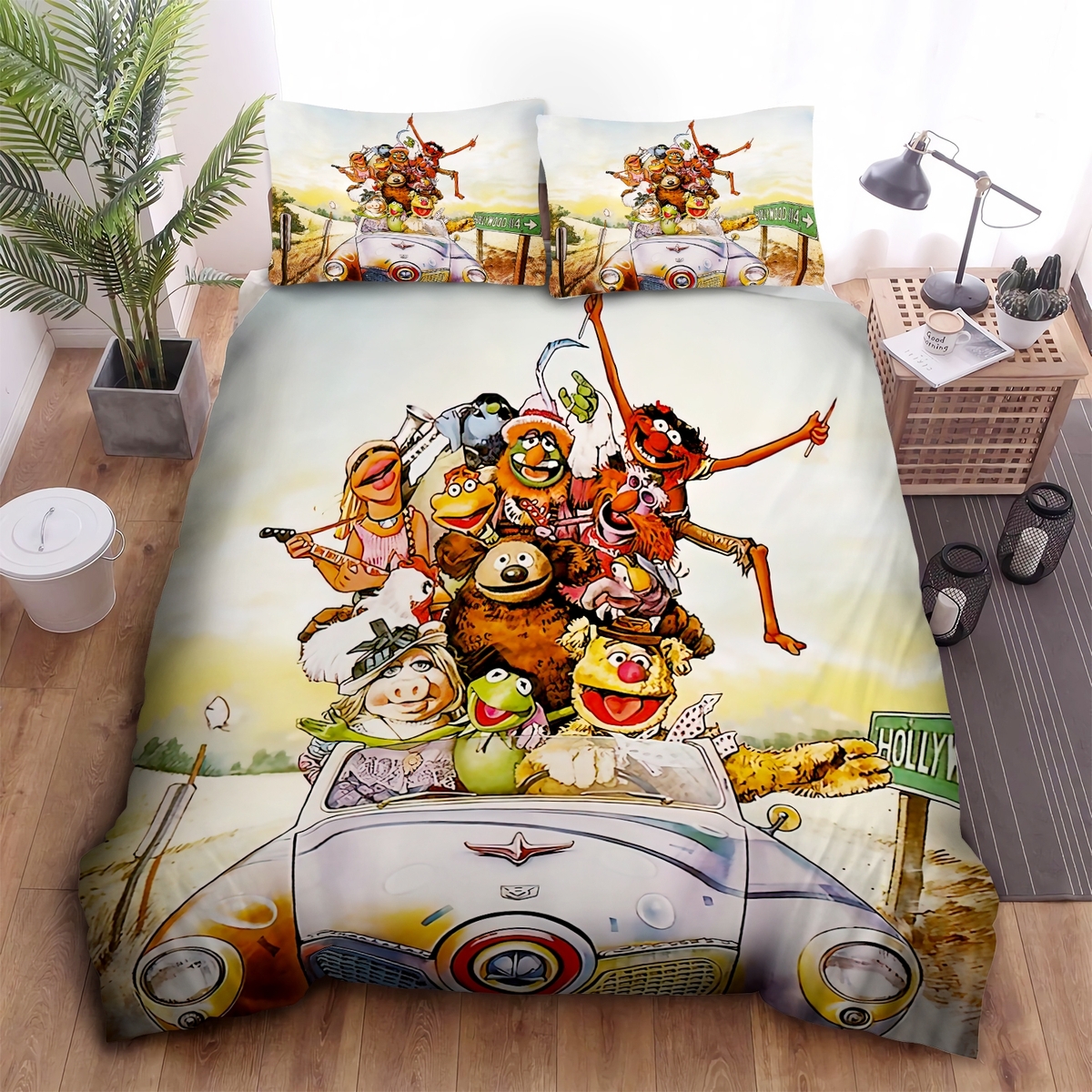 The Muppets Movie Characters On The Way To Hollywood Bed Sheets Spread Duvet Cover Bedding Set - Unique Anime Apparel for Fans