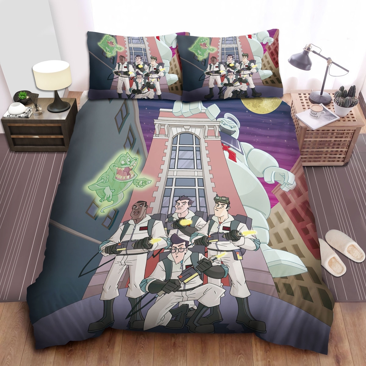 The Real Ghostbusters Comic Cover Art Bed Sheets Spread Duvet Cover Bedding Set - Unique Anime Apparel for Fans