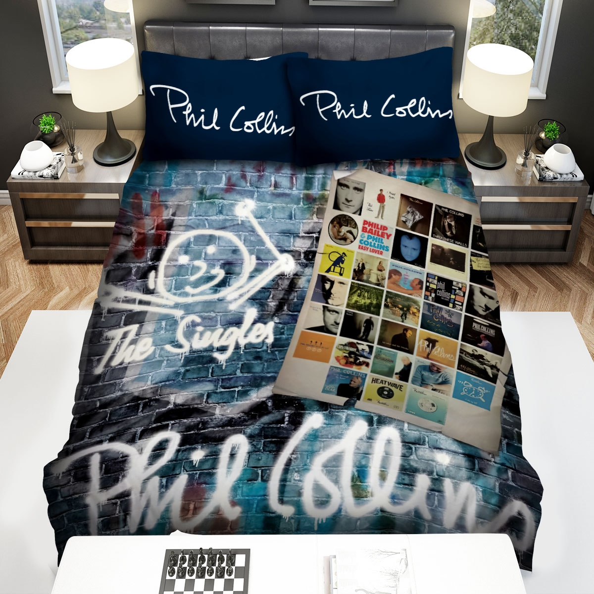 The Singles V2 Phil Collins Bed Sheets Spread Duvet Cover Bedding Set - Unique Anime Apparel for Fans