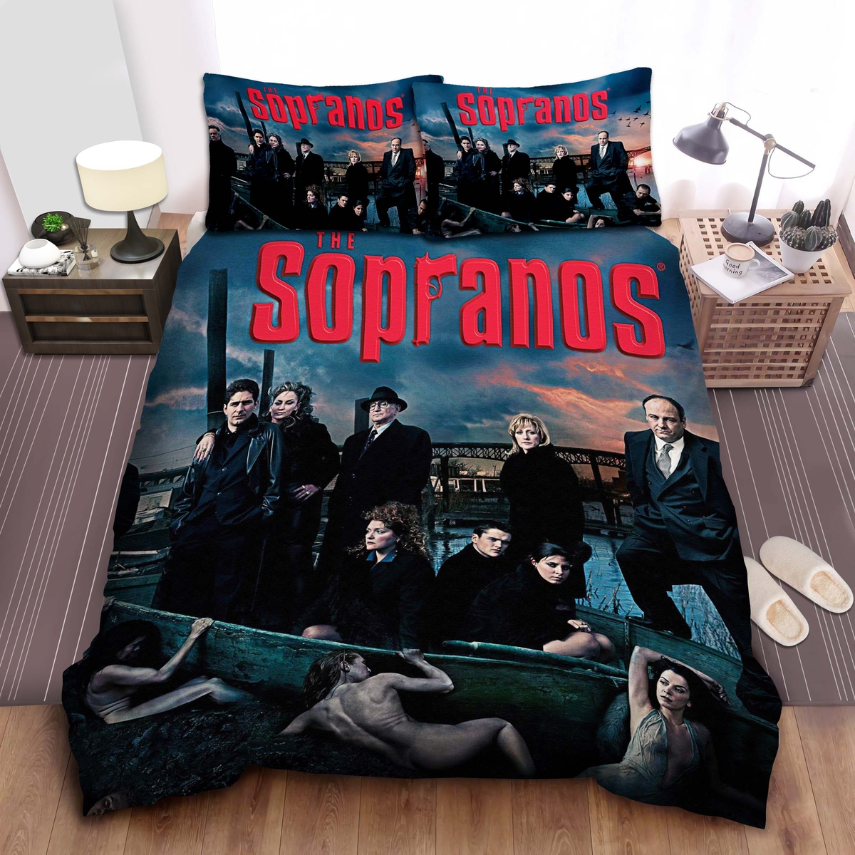 The Sopranos Season 5 Characters Poster Bed Sheet Spread Duvet Cover Bedding Set - Unique Anime Apparel for Fans