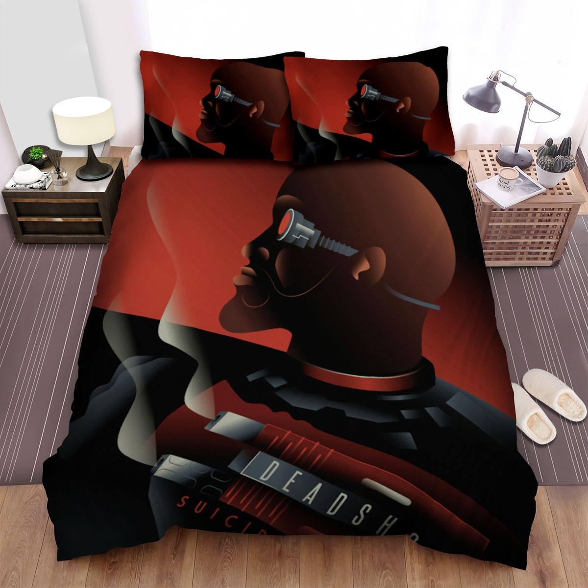 The Suicide Squad Deadshot Minimal Art Bed Sheets Spread Duvet Cover Bedding Set - Unique Anime Apparel for Fans