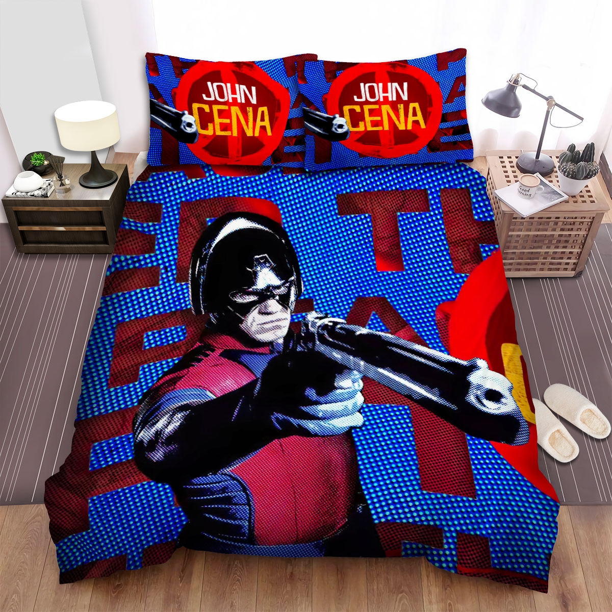 The Suicide Squad Peacemaker Portrayed By John Cena Bed Sheets Spread Duvet Cover Bedding Set - Unique Anime Apparel for Fans