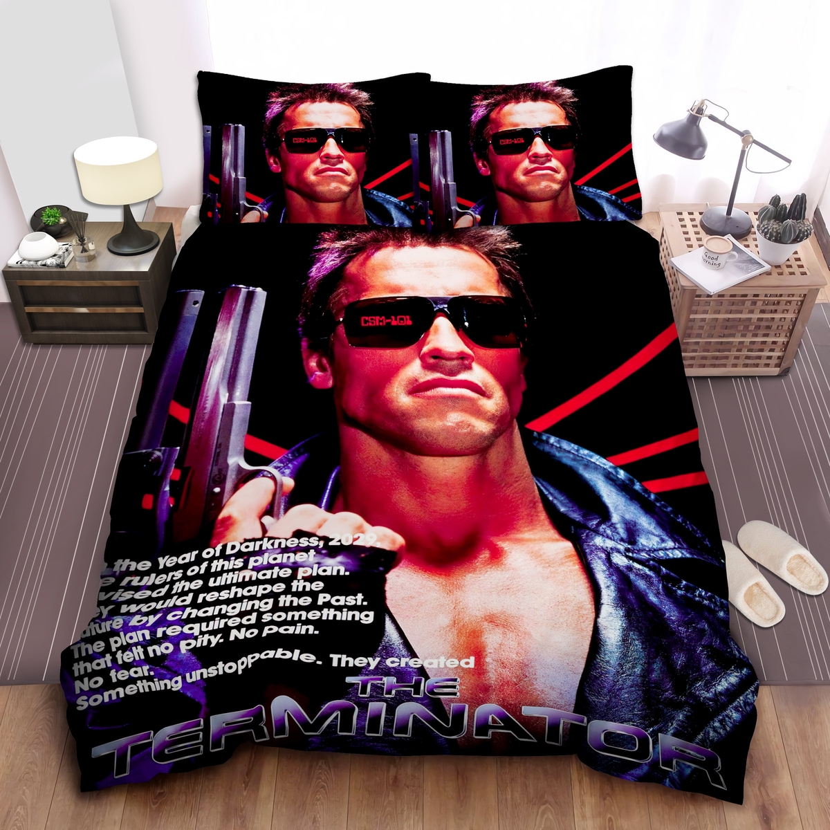 The Terminator Movie Poster Bed Sheets Spread Duvet Cover Bedding Set - Unique Anime Apparel for Fans