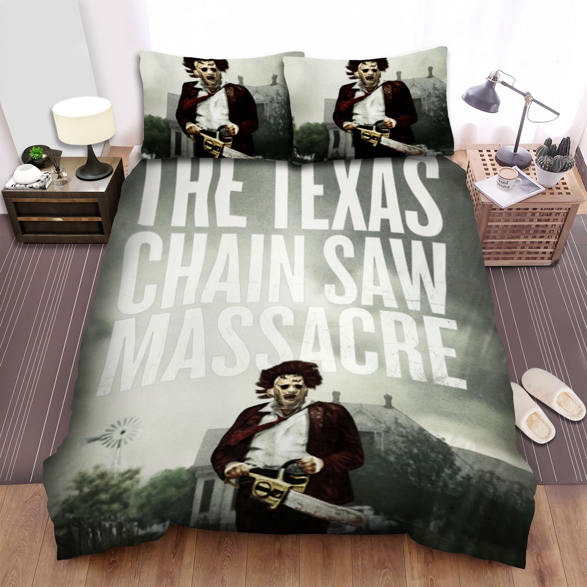 The Texas Chain Saw Massacre Leave The House Bed Sheets Spread Duvet Cover Bedding Set - Unique Anime Apparel for Fans
