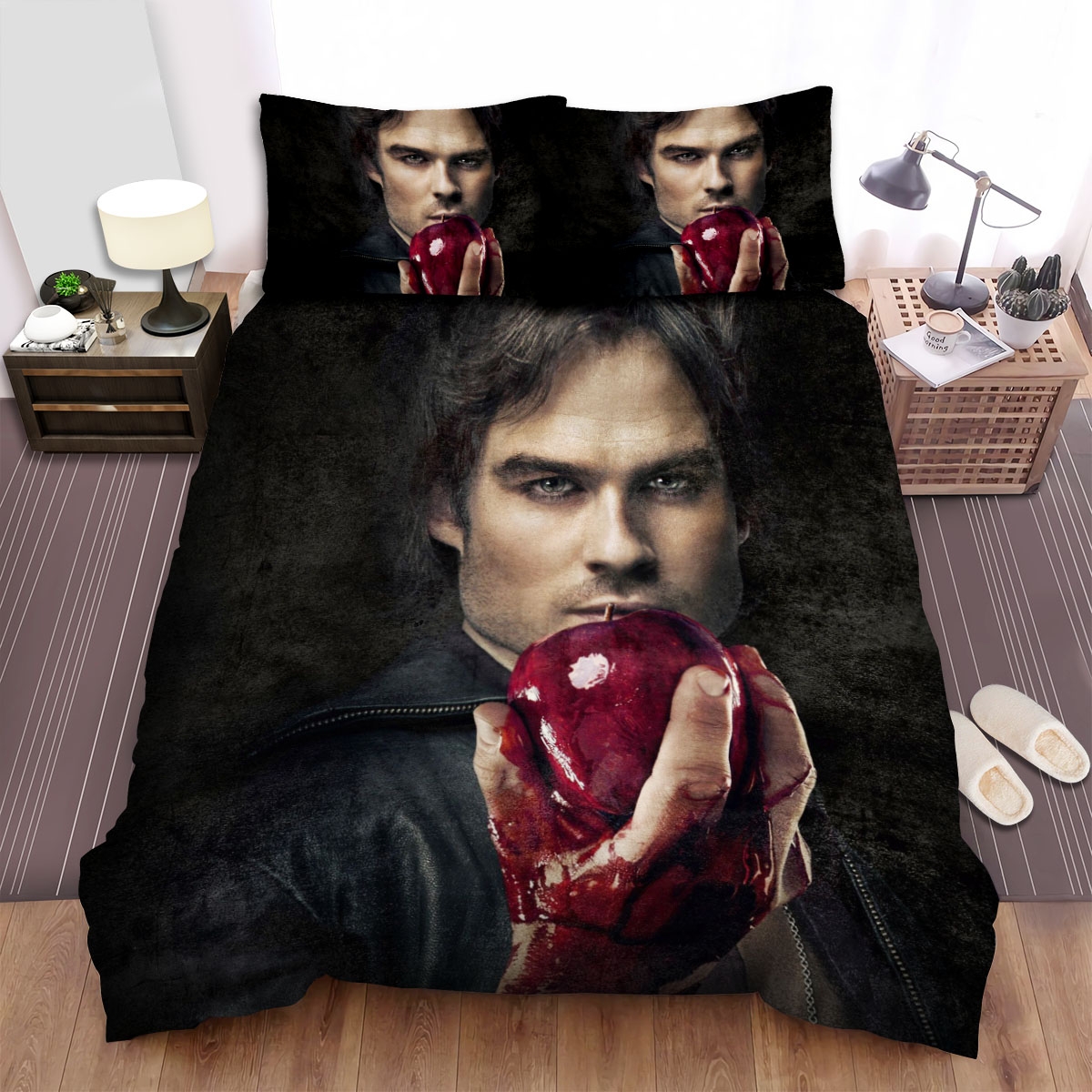 The Vampire Diaries (2009-2017) Apple Movie Poster Bed Sheets Spread Duvet Cover Bedding Set - Unique Anime Apparel for Fans