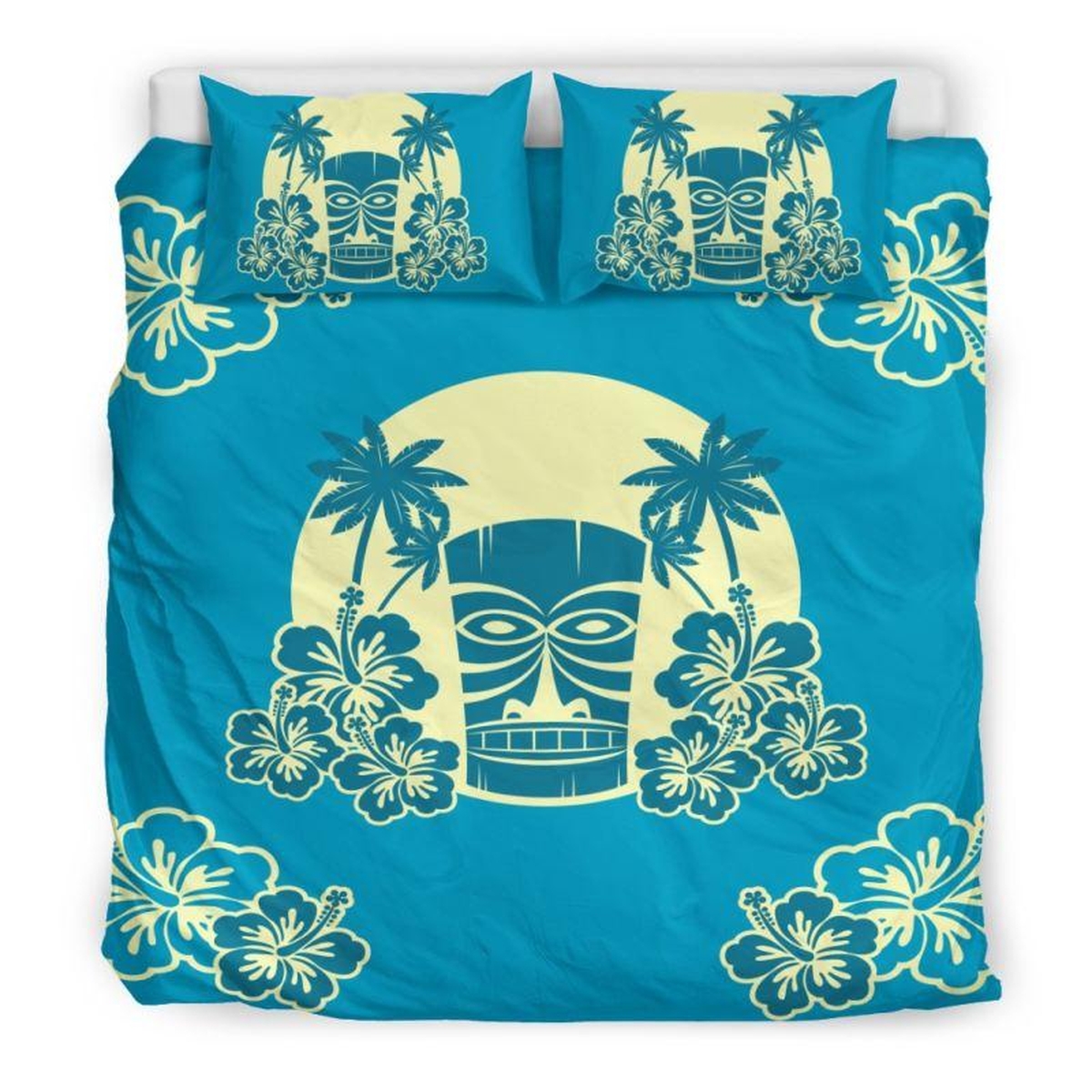 Tiki Hawaii Bedding Set (Duvet Cover & Pillow Cases) - Unique Anime Apparel for Fans