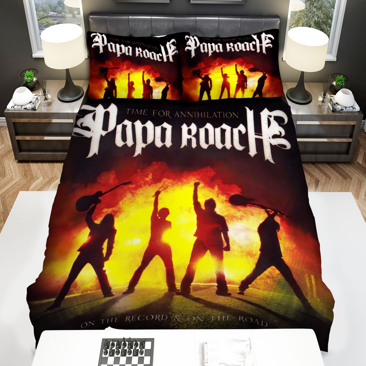 Time For Annihilation Papa Roach Bed Sheets Spread Duvet Cover Bedding Set - Unique Anime Apparel for Fans