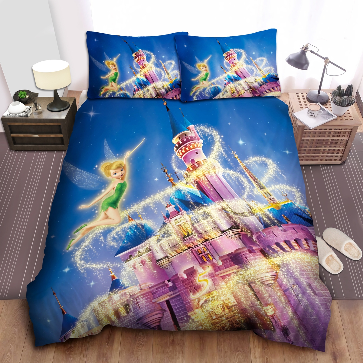 Tinkerbell & The Castle Bed Sheets Spread Duvet Cover Bedding Set - Unique Anime Apparel for Fans