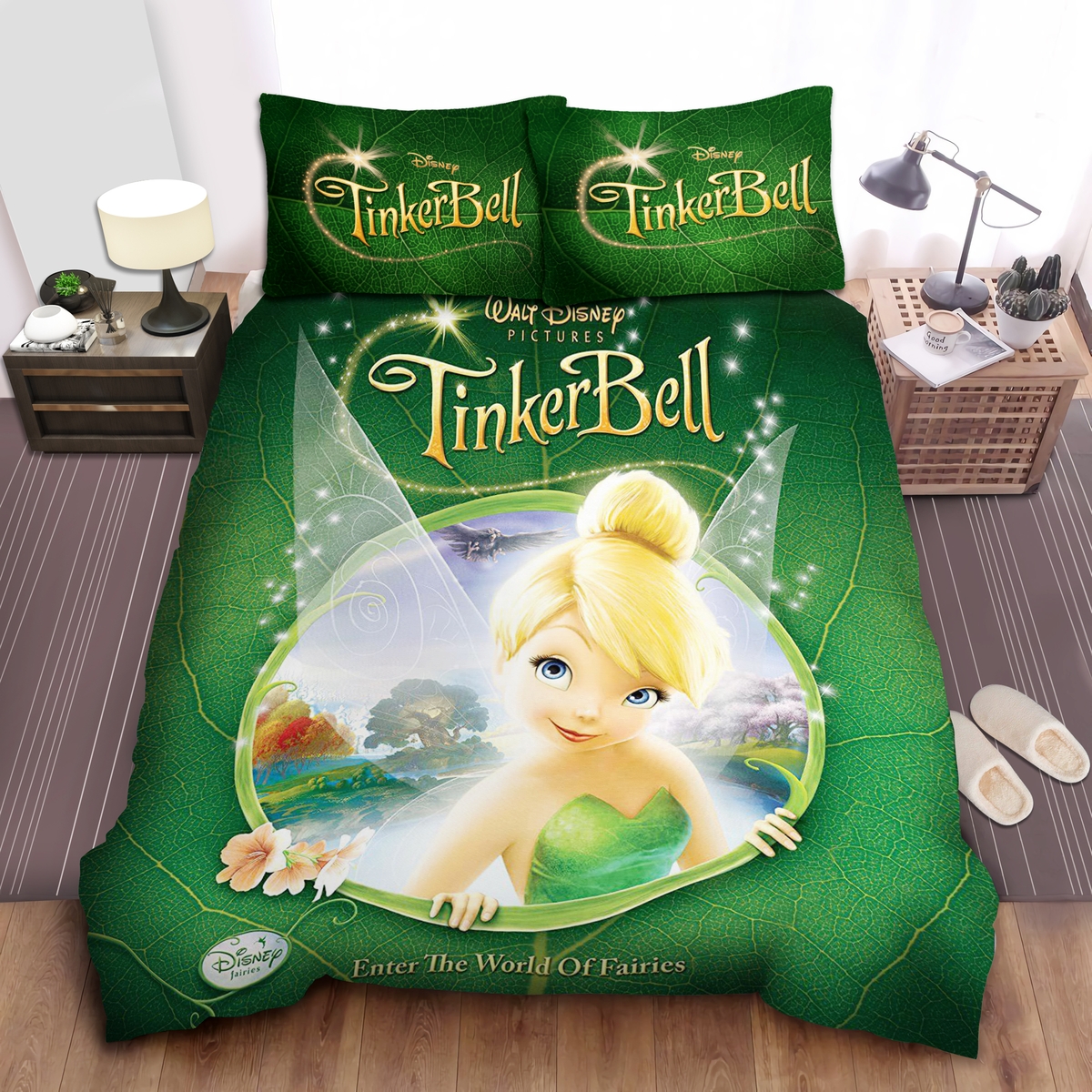 Tinkerbell Enter The World Of Fairies Bed Sheets Spread Duvet Cover Bedding Set - Unique Anime Apparel for Fans