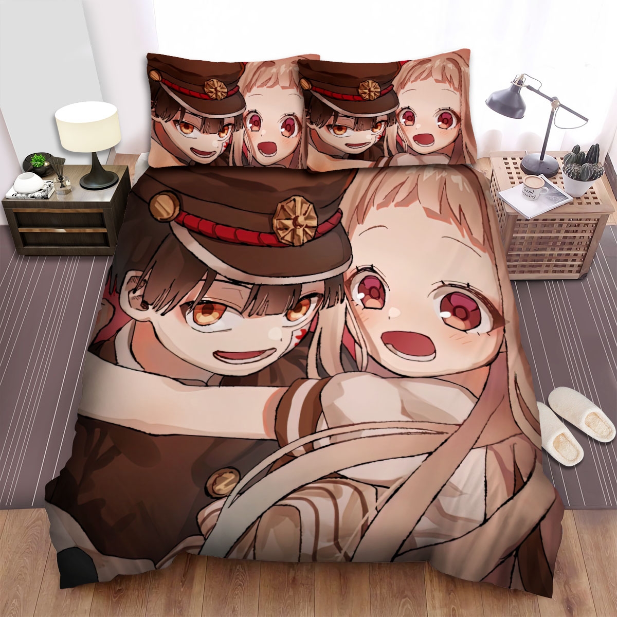 Toilet-Bound Hanako-Kun & Scary Yashiro Nene Artwork Bed Sheets Spread Duvet Cover Bedding Set - Unique Anime Apparel for Fans