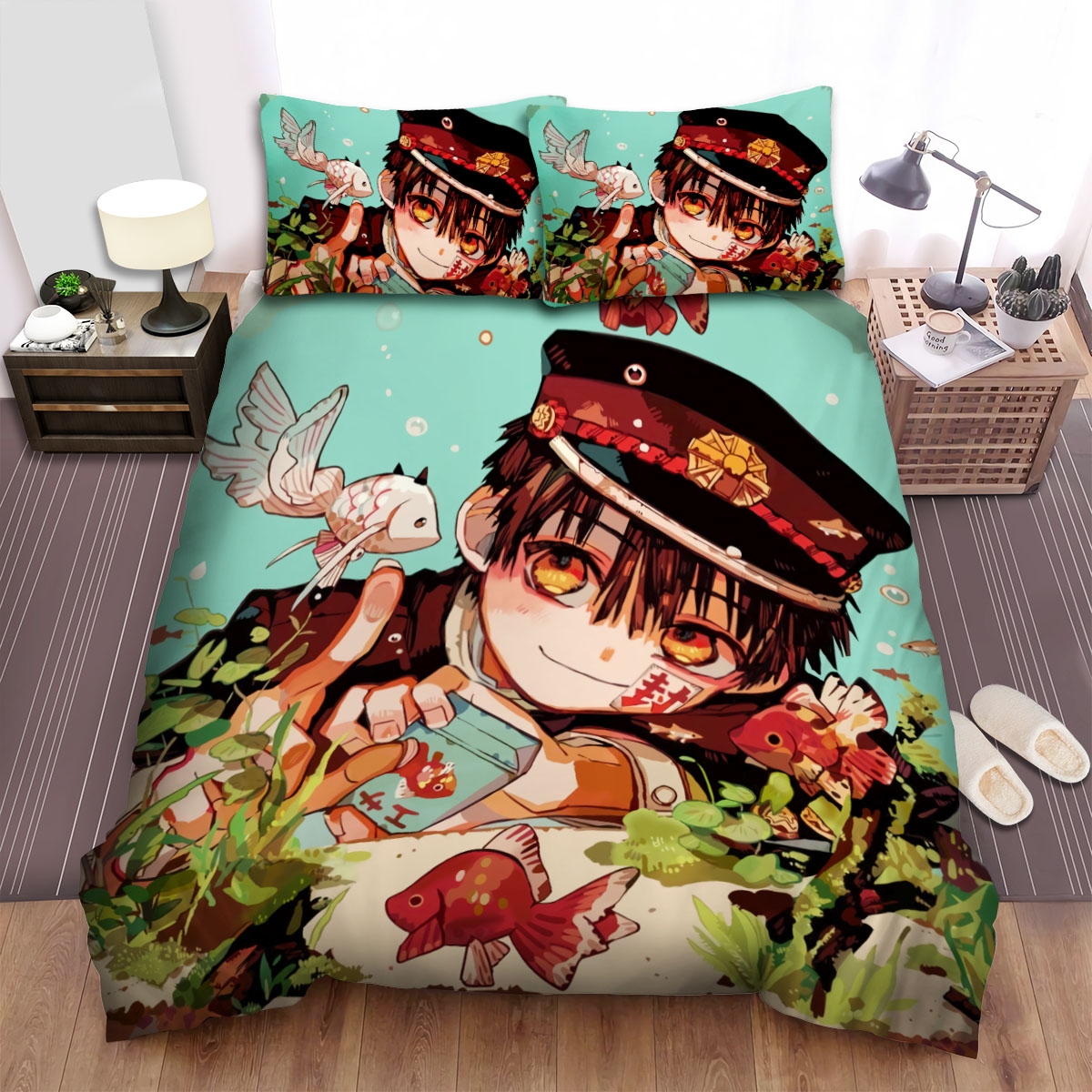 Toilet Bound Hanako-Kun Hanako With The Fishes Bed Sheets Spread Comforter Duvet Cover Bedding Set - Unique Anime Apparel for Fans