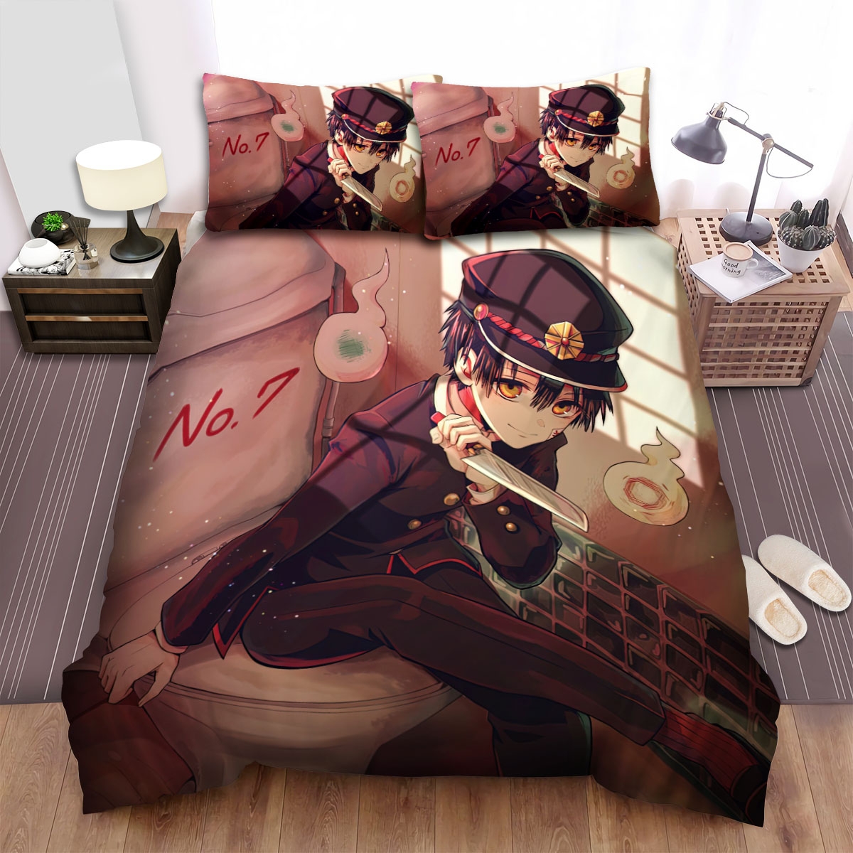 Toilet-Bound Hanako-Kun In The Toilet Of The Third Stall Bed Sheets Spread Duvet Cover Bedding Set - Unique Anime Apparel for Fans