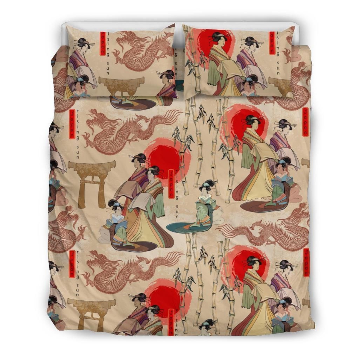 Tokyo Japanese Rising Sun Bed Sheets Spread Duvet Cover Bedding Set Perfect Gifts For Japanese Culture Lover Gifts For Birthday Christmas Thanksgiving - Unique Anime Apparel for Fans
