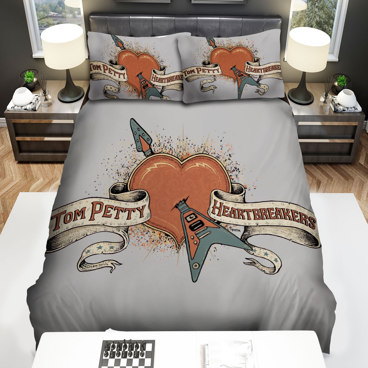 Tom Petty And Heartbreakers Logo Bed Sheets Spread Duvet Cover Bedding Set - Unique Anime Apparel for Fans