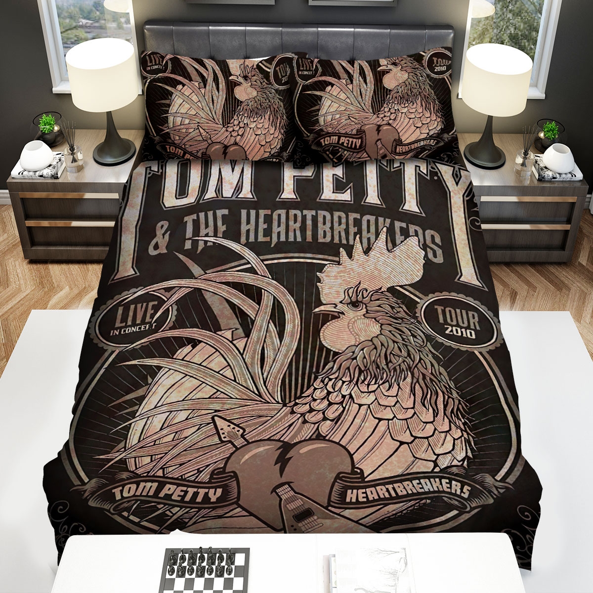 Tom Petty Heartbreakers Live Concert Tour 2010 Poster Bed Sheets Spread Duvet Cover Bedding Set - Unique Anime Apparel for Fans