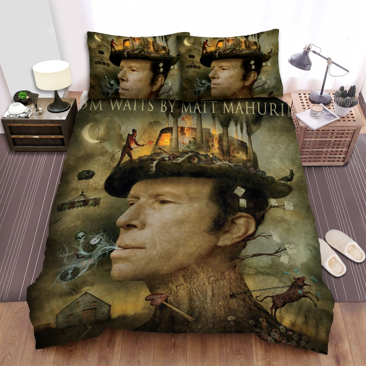 Tom Waits By Matt Mahurin Bed Sheets Spread Duvet Cover Bedding Set - Unique Anime Apparel for Fans