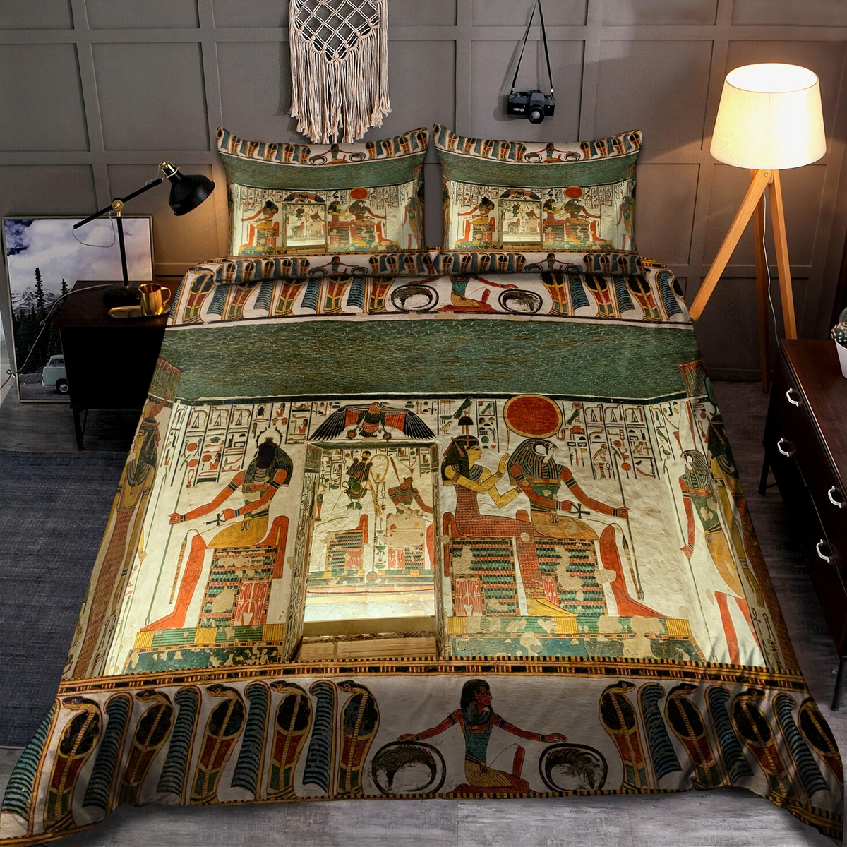 Tomb Of Nefertari Ancient Egypt 3d Design Print Bed Sheets Spread Duvet Cover Bedding Set - Unique Anime Apparel for Fans