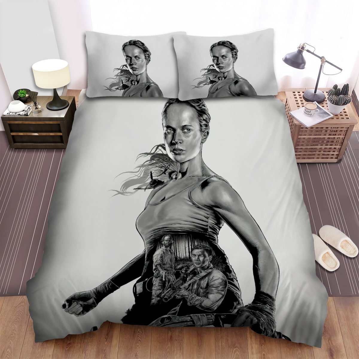 Tomb Raider Movie Art 2 Bed Sheets Spread Duvet Cover Bedding Set - Unique Anime Apparel for Fans