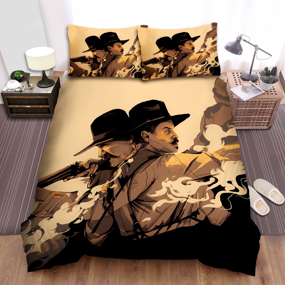 Tombstone (1993) Movie Smoke Photo Bed Sheets Spread Duvet Cover Bedding Set - Unique Anime Apparel for Fans