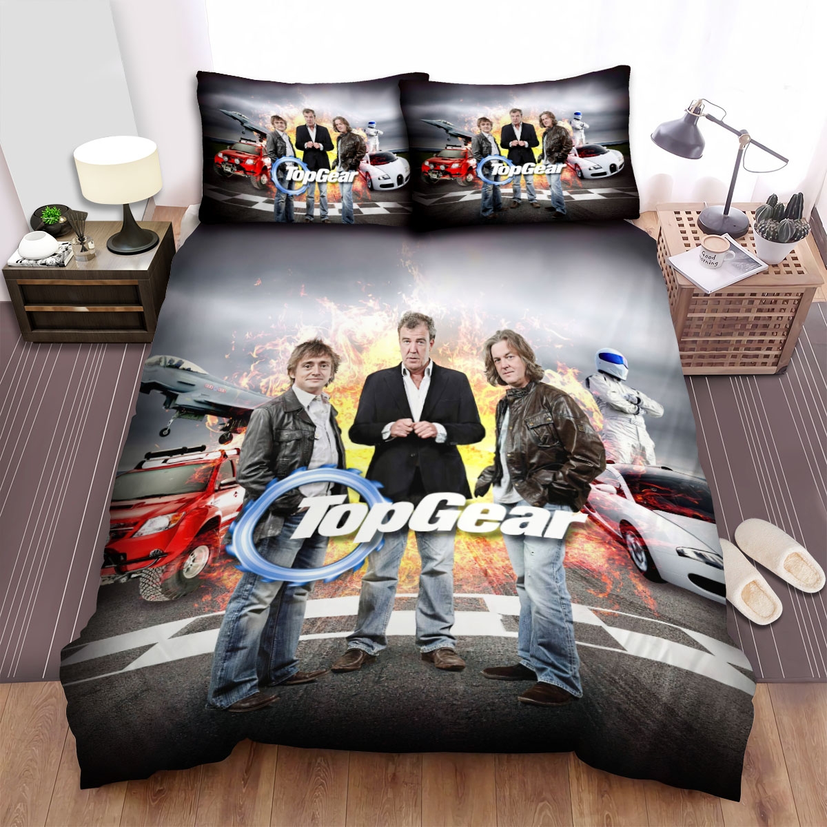 Top Gear Flame With Car Bed Sheets Spread Comforter Duvet Cover Bedding Set - Unique Anime Apparel for Fans