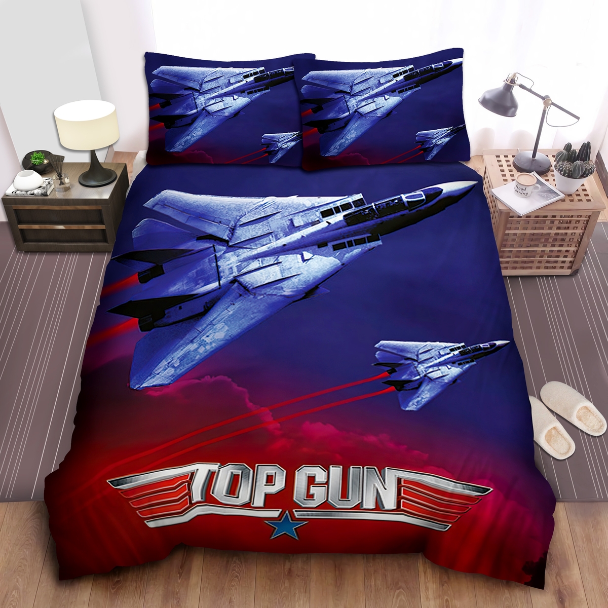 Top Gun Mig-28s Aircrafts Photograph Bed Sheets Spread Duvet Cover Bedding Set - Unique Anime Apparel for Fans