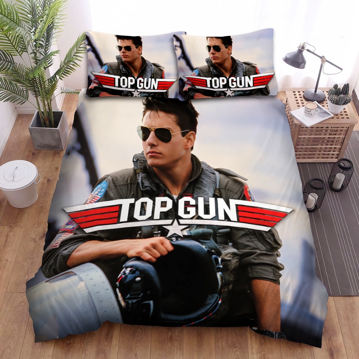 Top Gun Tom Cruise In Pilot Uniform Bed Sheets Spread Duvet Cover Bedding Set - Unique Anime Apparel for Fans