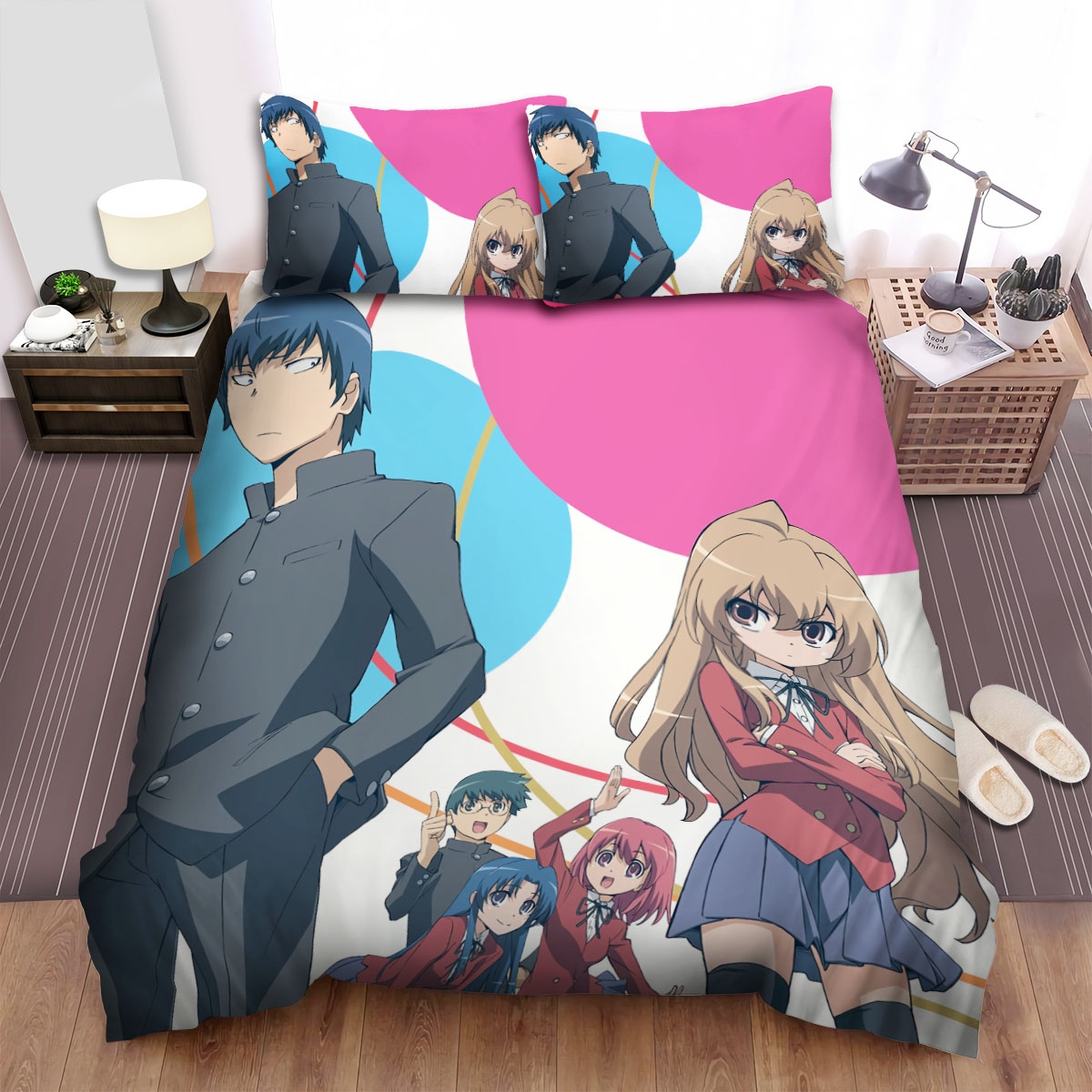Toradora Characters Bed Sheets Spread Duvet Cover Bedding Set - Unique Anime Apparel for Fans