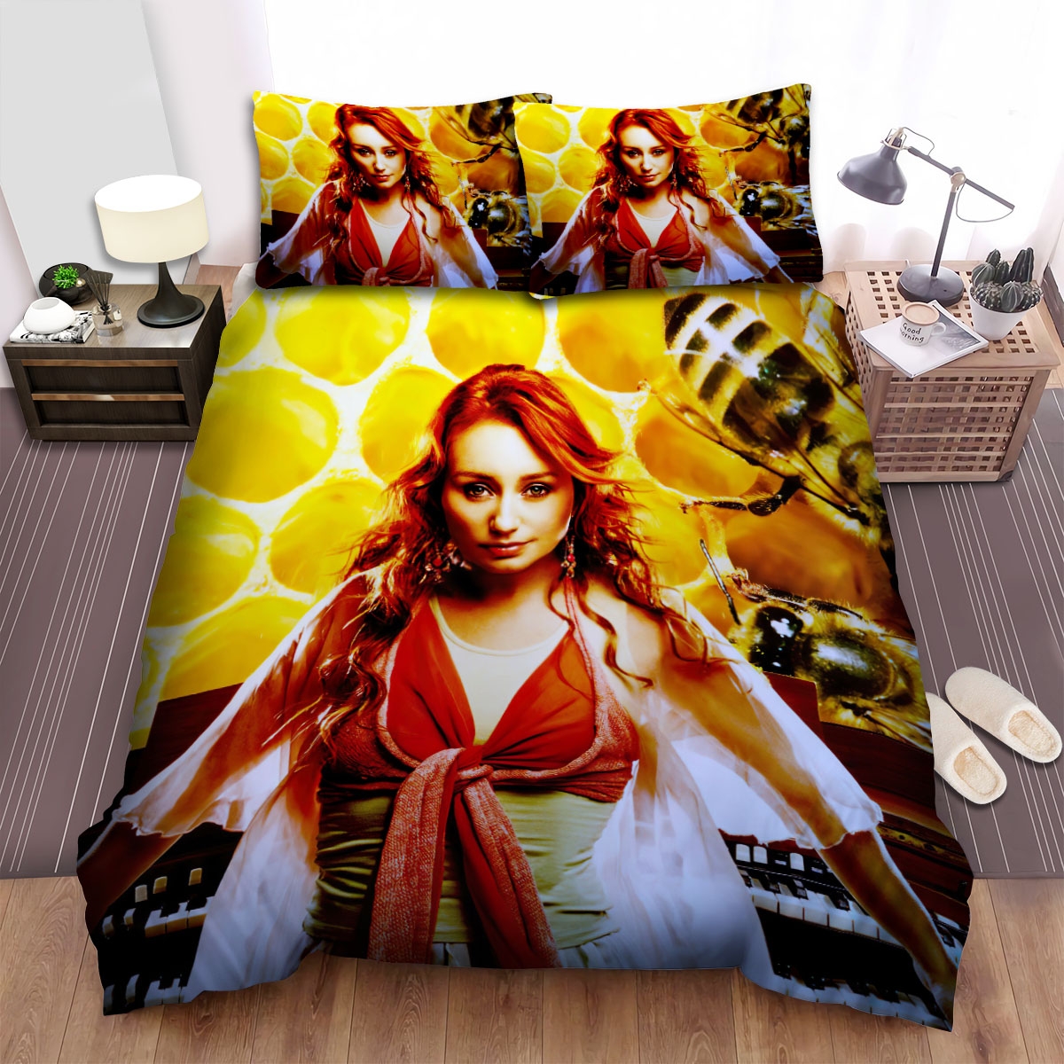 Tori Amos Bees Bed Sheets Spread Duvet Cover Bedding Set - Unique Anime Apparel for Fans