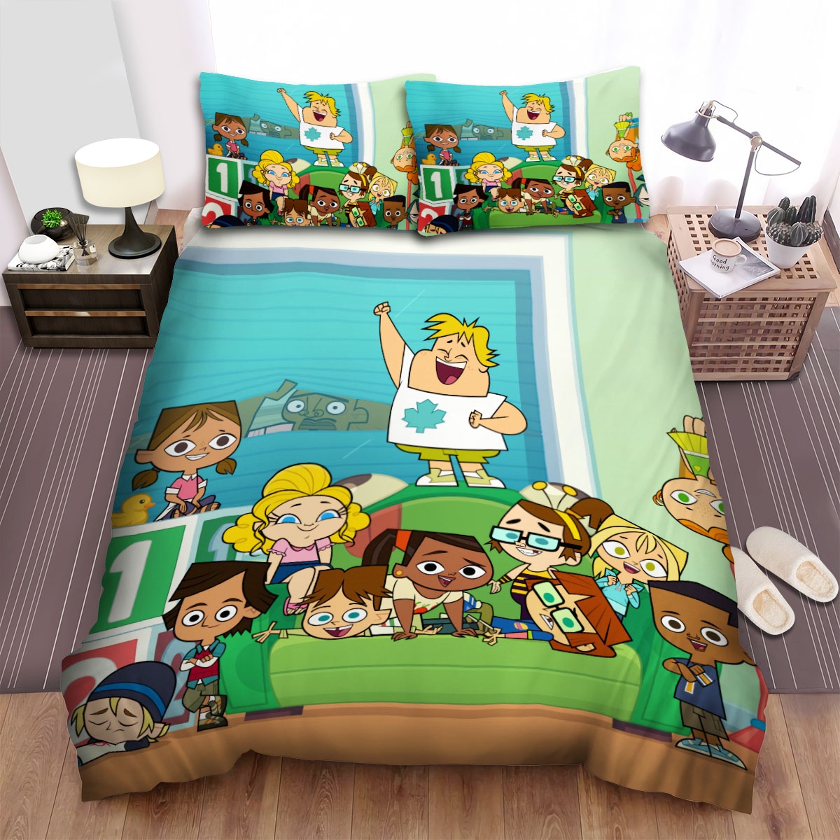 Total Dramarama Friends Playing In The Living Room Bed Sheets Spread Duvet Cover Bedding Set - Unique Anime Apparel for Fans