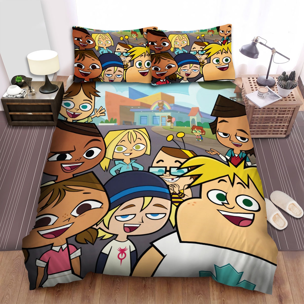 Total Dramarama Group Photograph Bed Sheets Spread Duvet Cover Bedding Set - Unique Anime Apparel for Fans